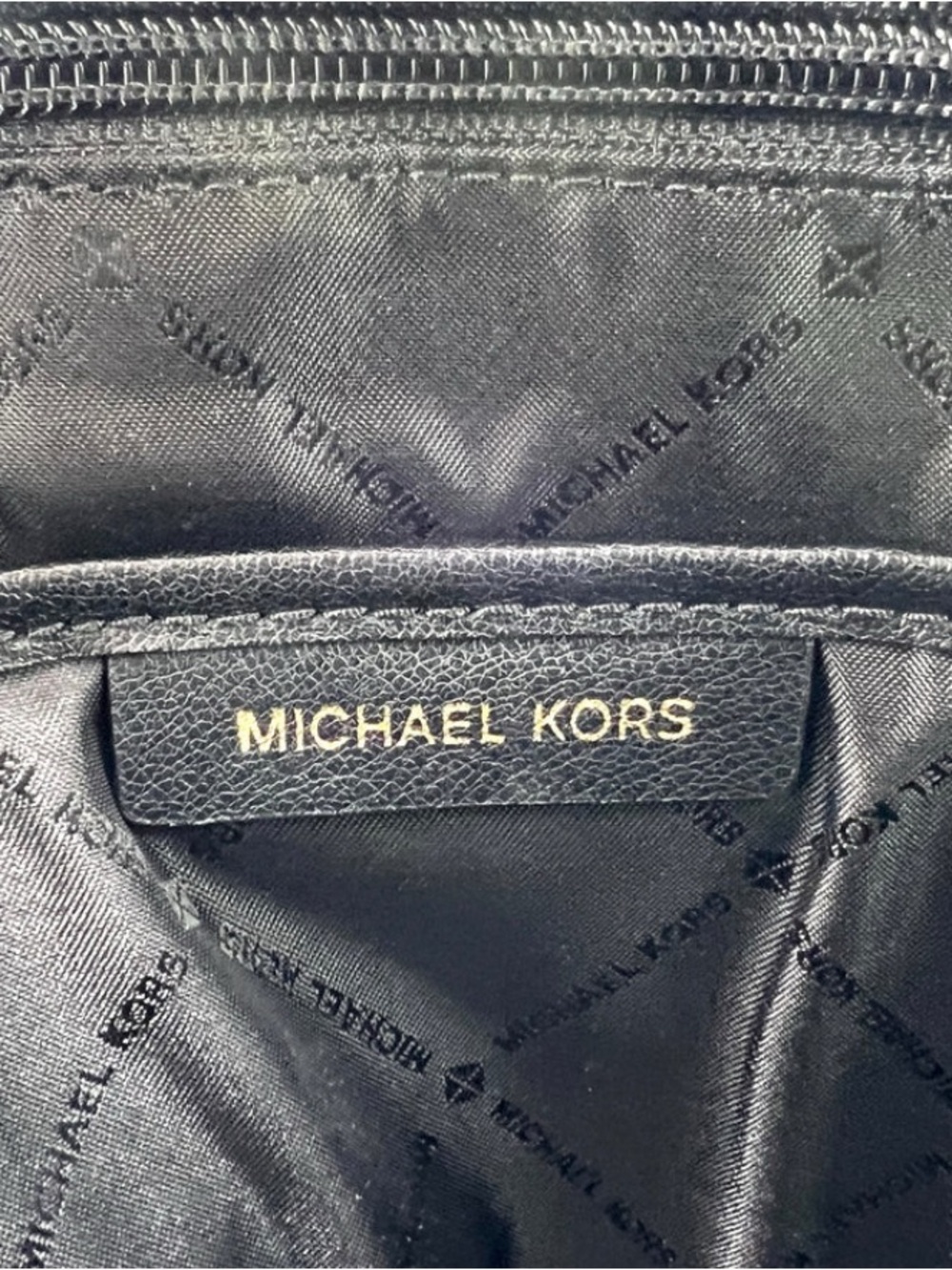 Michael Kors Emmy Large Dome Leather
Backpack Purse Black Gold Adjustable Straps - Picture 10 of 16